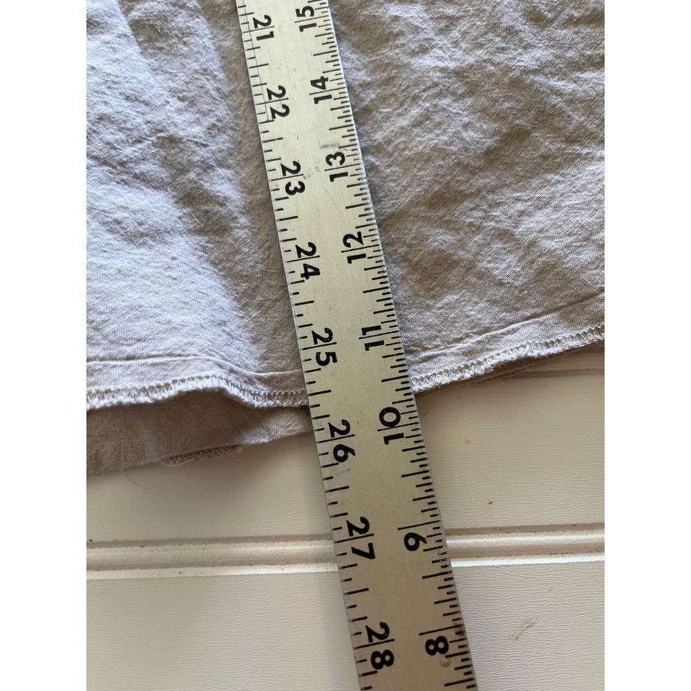 Nic + Zoe Beige Linen Blend Elastic Waist A-Line Skirt Womens Size 4 - Picture 2 of 5